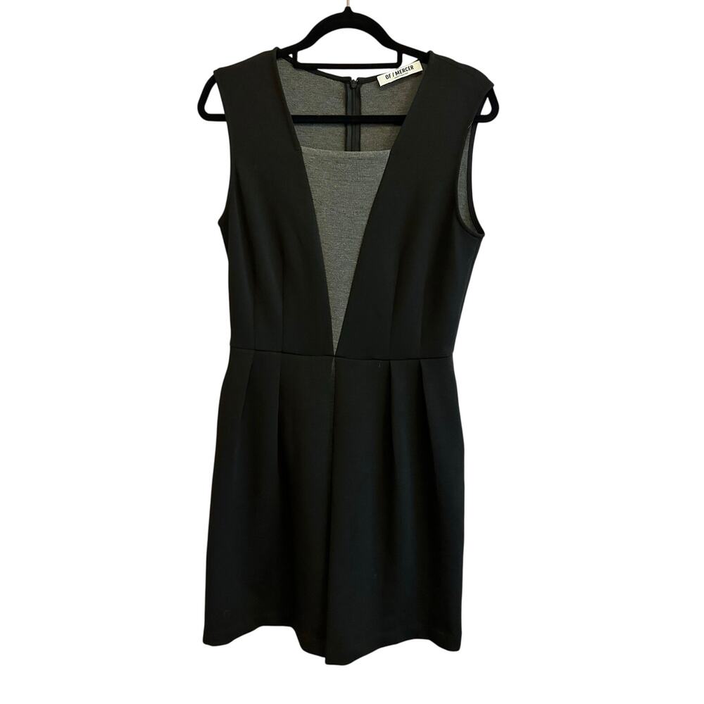 Of Mercer Black Gray Contrast Fit and Flare Tank Dress XL
